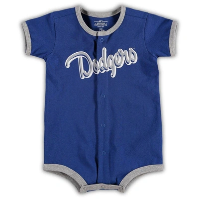 Outerstuff Babies' Newborn And Infant Boys And Girls Royal Los Angeles Dodgers Stripe Power Hitter Romper