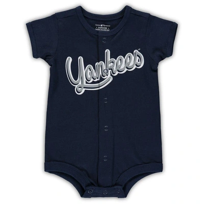 Outerstuff Babies' Newborn & Infant Navy New York Yankees Stripe Power Hitter Romper