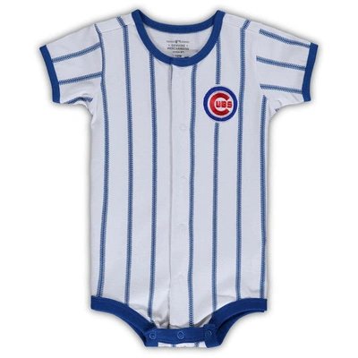 Outerstuff Babies' Infant White Chicago Cubs Pinstripe Power Hitter Coverall