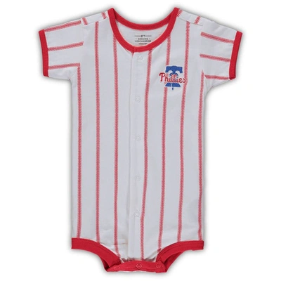 Outerstuff Babies' Infant White Philadelphia Phillies Pinstripe Power Hitter Coverall