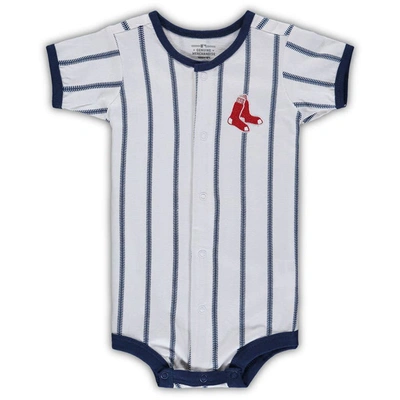 Outerstuff Babies' Infant White Boston Red Sox Pinstripe Power Hitter Coverall