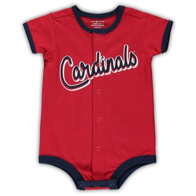 Outerstuff Babies' Newborn And Infant Boys And Girls Red St. Louis Cardinals Stripe Power Hitter Romper