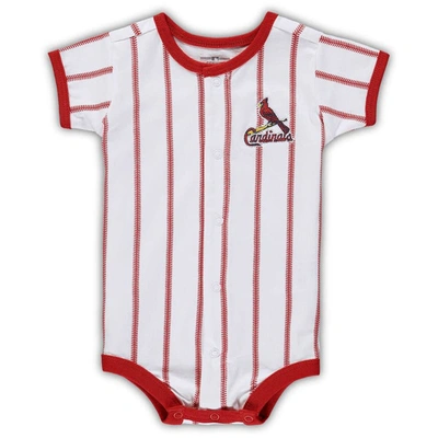 Outerstuff Babies' Newborn White/red St. Louis Cardinals Power Hitter Short Sleeve Bodysuit