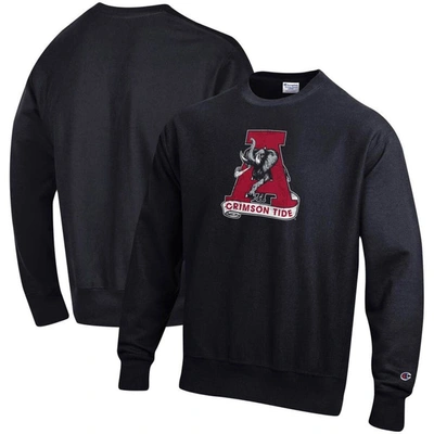 Champion Black Alabama Crimson Tide Vault Logo Reverse Weave Pullover Sweatshirt