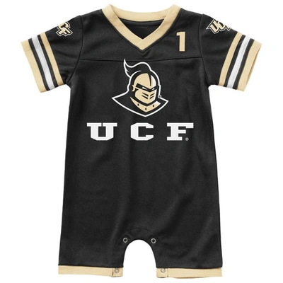 Colosseum Babies' Newborn And Infant Boys And Girls  Black Ucf Knights Bumpo Football Romper