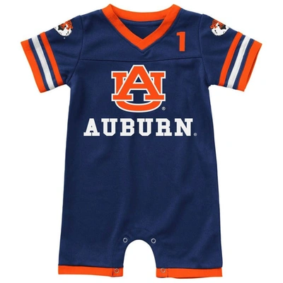 Colosseum Babies' Newborn And Infant Boys And Girls  Navy Auburn Tigers Bumpo Football Romper