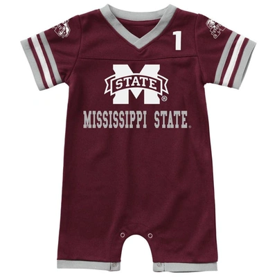 Colosseum Babies' Newborn And Infant Boys And Girls  Maroon Mississippi State Bulldogs Bumpo Football Logo Ro