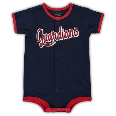 Outerstuff Babies' Infant Navy Cleveland Guardians Power Hitter Romper