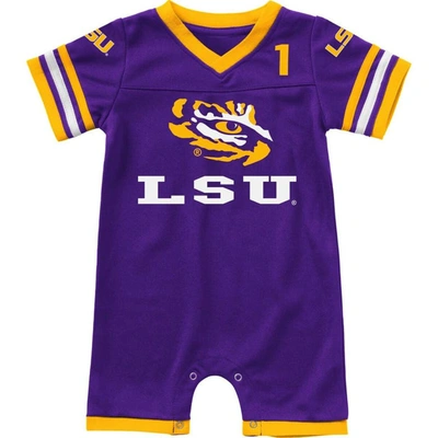 Colosseum Babies' Infant  Purple Lsu Tigers Bumpo Football Romper