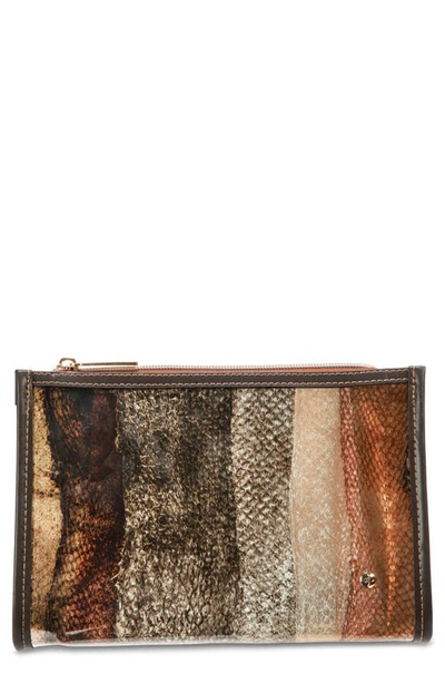 Stephanie Johnson Miami Snakeskin Print Medium Makeup Bag In Multi