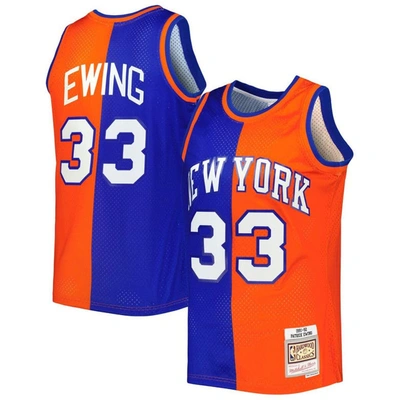Mitchell & Ness Patrick Ewing Blue/orange New York Knicks Hardwood Classics 1991/92 Split Swingman J