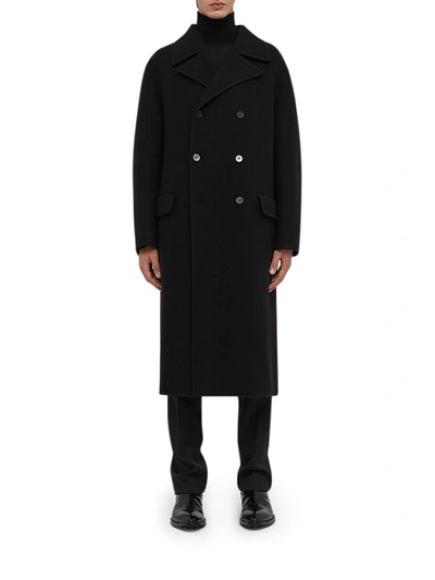 Jil Sander Double-breasted Coat In Black
