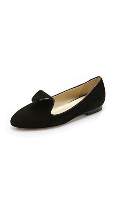 Sarah Flint Ava Suede & Leather Flats In Black