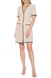 Alexia Admor Yaiya Button Front Tweed Sheath Dress In Cream