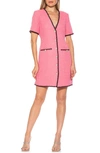 Alexia Admor Yaiya Button Front Tweed Sheath Dress In Pink