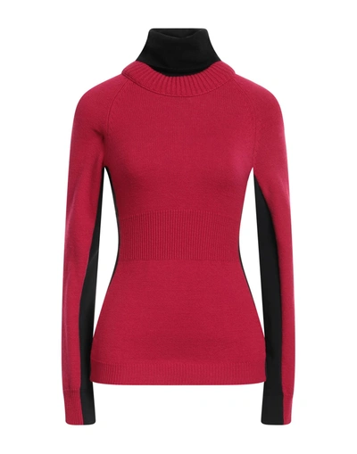 Moncler Grenoble Layered High Neck Knitted Jumper In Red