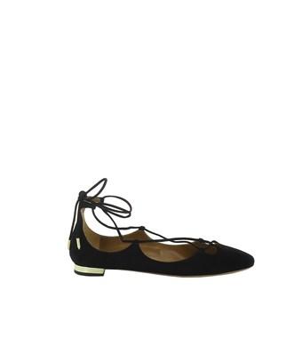 womens black suede flats