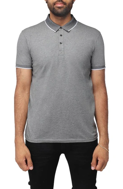 X-ray Pipe Trim Knit Polo In Heather Charcoal