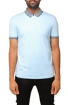 X-ray Pipe Trim Knit Polo In Light Blue