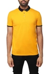 X-ray Pipe Trim Knit Polo In Honey Mustard/ Black