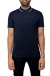 X-ray Pipe Trim Knit Polo In Navy/ White