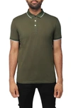 X-ray Pipe Trim Knit Polo In Olive