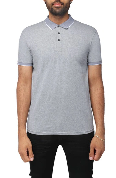 X-ray Pipe Trim Knit Polo In Light Heather Grey