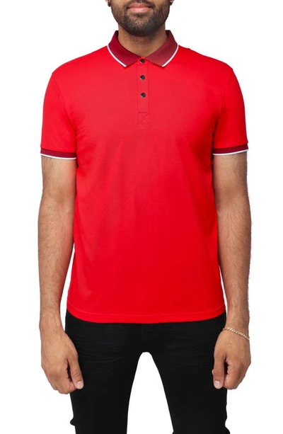 X-ray Pipe Trim Knit Polo In Red