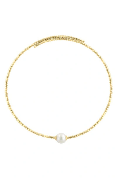 Effy 14k Yellow Gold Plated Freshwater Pearl Pendant Necklace In White