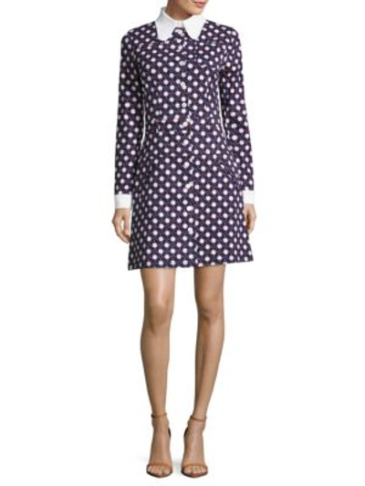 Carven Button-front Floral-print Shirtdress In Multicolor