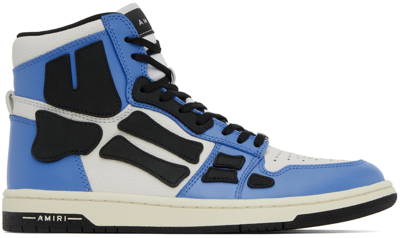 Amiri Skeleton High Top Sneaker In Carolina Blue,white