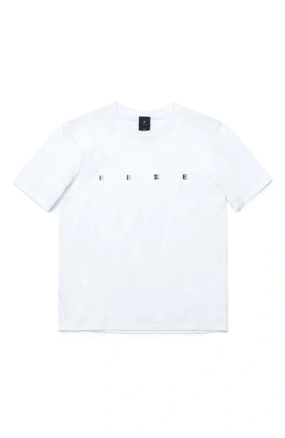 Iise Smudge Cotton Graphic Logo Tee In White