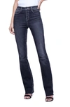L Agence Ruth High Rise Straight Raw Hem Jeans In Carbon Black