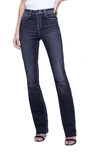 L'agence Ruth High Rise Straight Raw Hem Jeans In Carbon Black