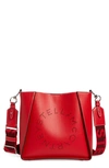 Stella Mccartney Perforated Logo Faux-leather Shoulder Bag In 6512 Bright Red