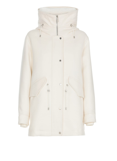 Moorer Dorotea Lap Wool And Angora Parka In White
