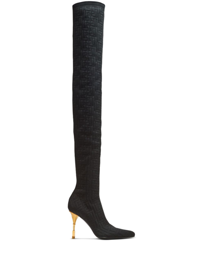 Balmain Raven Thigh High In Black