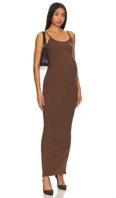 Bumpsuit The Maternity Dress Stretch-jersey Maxi Dress In Chocolate