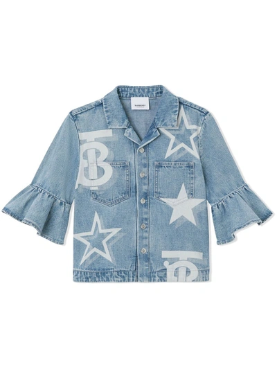 Burberry Kids' Printed Cotton Denim Shirt