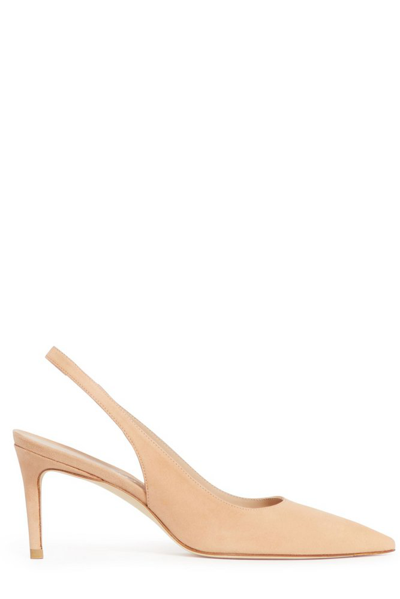 Stuart Weitzman Slingback Pointed Toe Pumps In Neutral