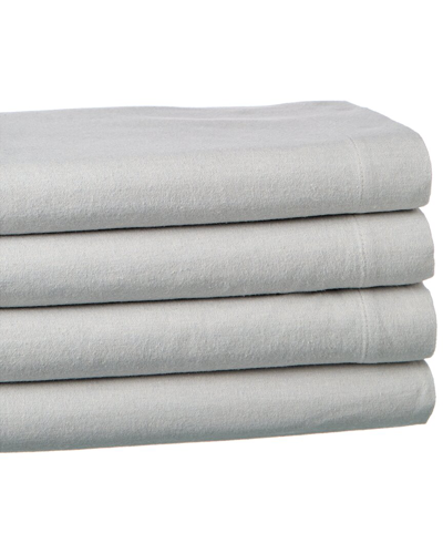 Belle Epoque Chambray Flannel Sheet Set In Grey