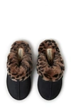 Fireside By Dearfoams Sydney Water Resistant Genuine Shearling Scuff Slipper In Black Combo