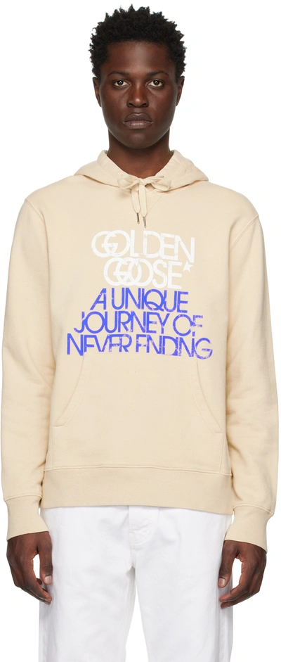 Golden Goose Logo Manifest Cotton Hoodie In Brown