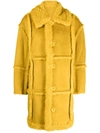 Stand Studio Samira Reversible Faux Shearling Coat In Yellow