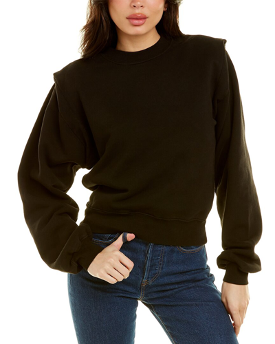 Chrldr Fran Strong Shoulder Sweatshirt In Black