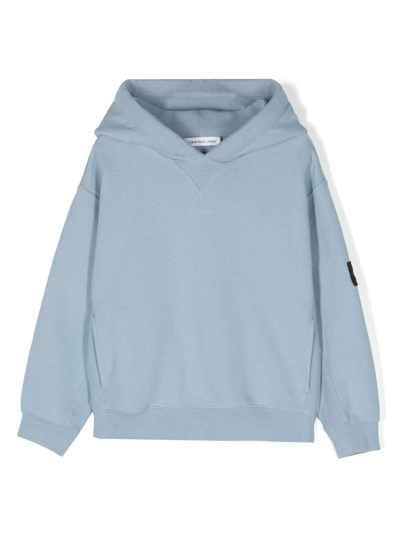 Calvin Klein Kids Felpa Con Cappuccio Per Bambini In Azzurro