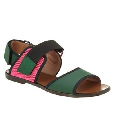 Marni Sandal With Multicolor Cross Band In Black/yellow