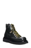 Bottega Veneta Men's Lug Sole Leather Lace-up Ankle Boots In Dark Gree
