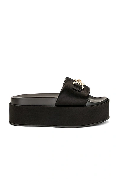 Versace Medusa Chain Platform Slide Sandals In Black