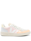 Veja V-10 Colorblock Leather Low-top Sneakers In Petale White Multi